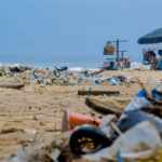 Polluted beach