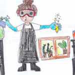 Draw of a woman scientist