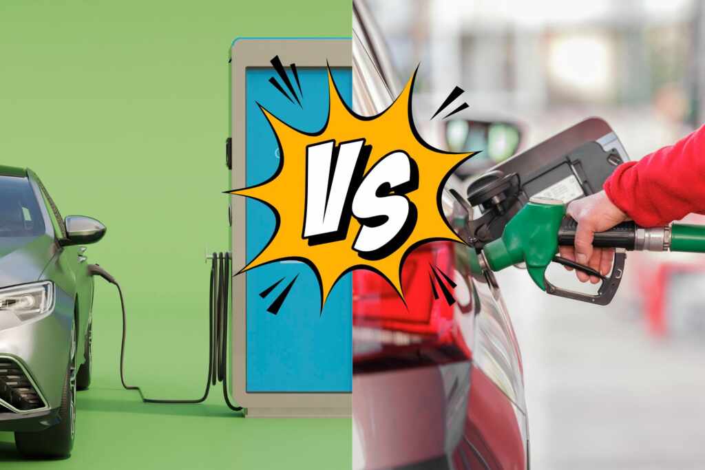 electric and petrol cars