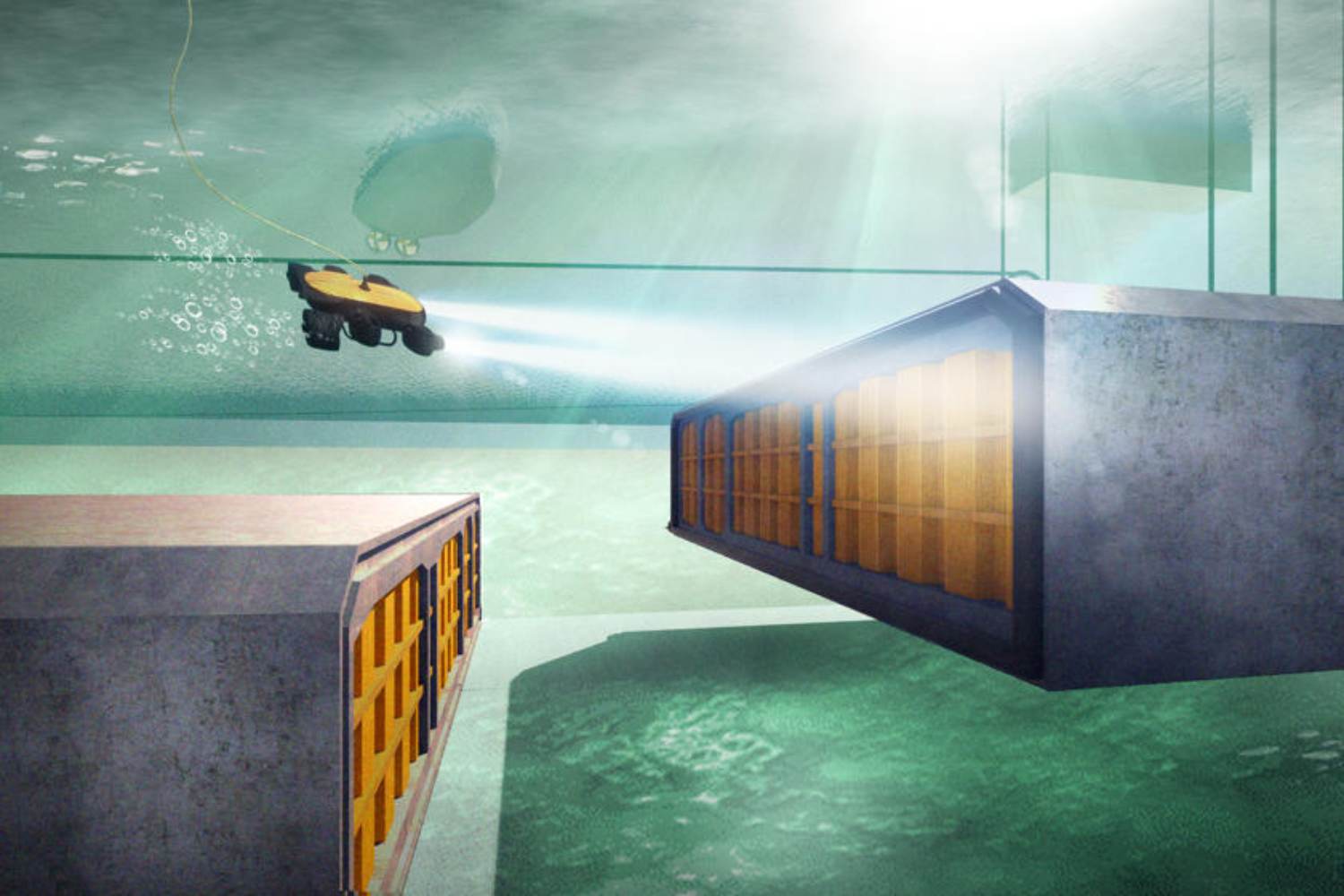Visualization of the immersion and connection of tunnel elements.