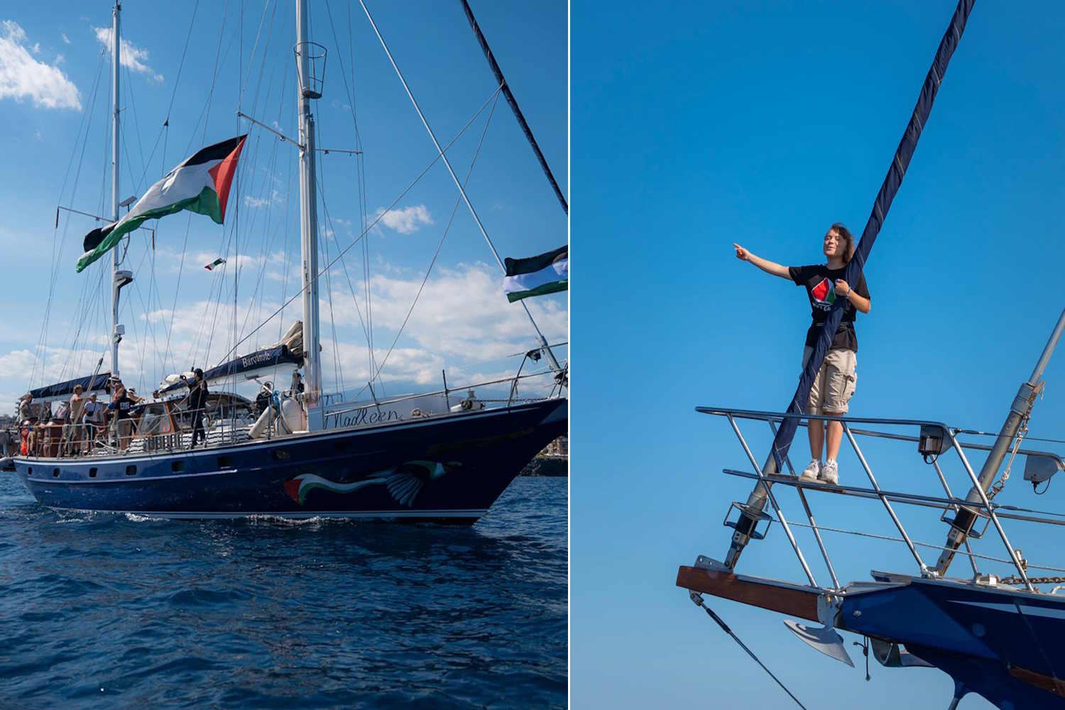 Greta Thunberg and other activists sail toward Gaza