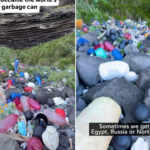 Plastic waste remote island