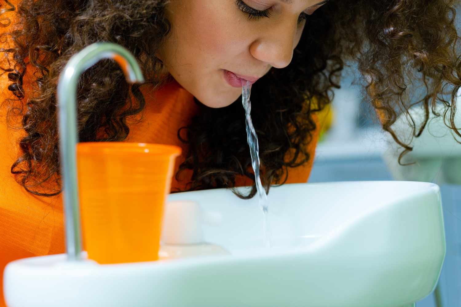 rinse your teeth with water 