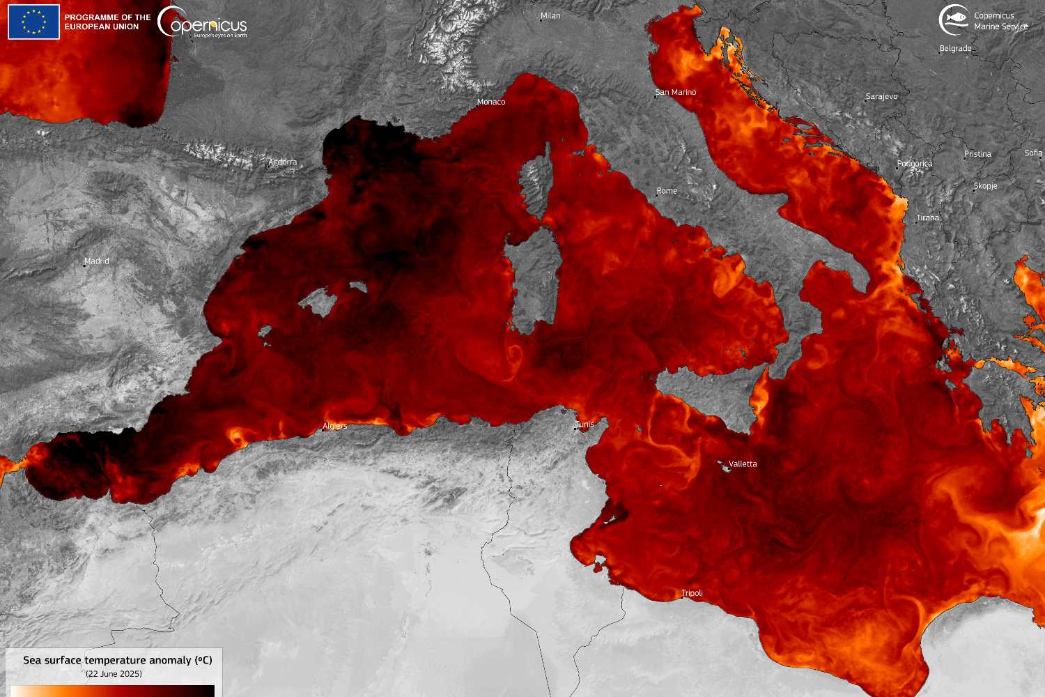 heatwave is hitting the Mediterranean