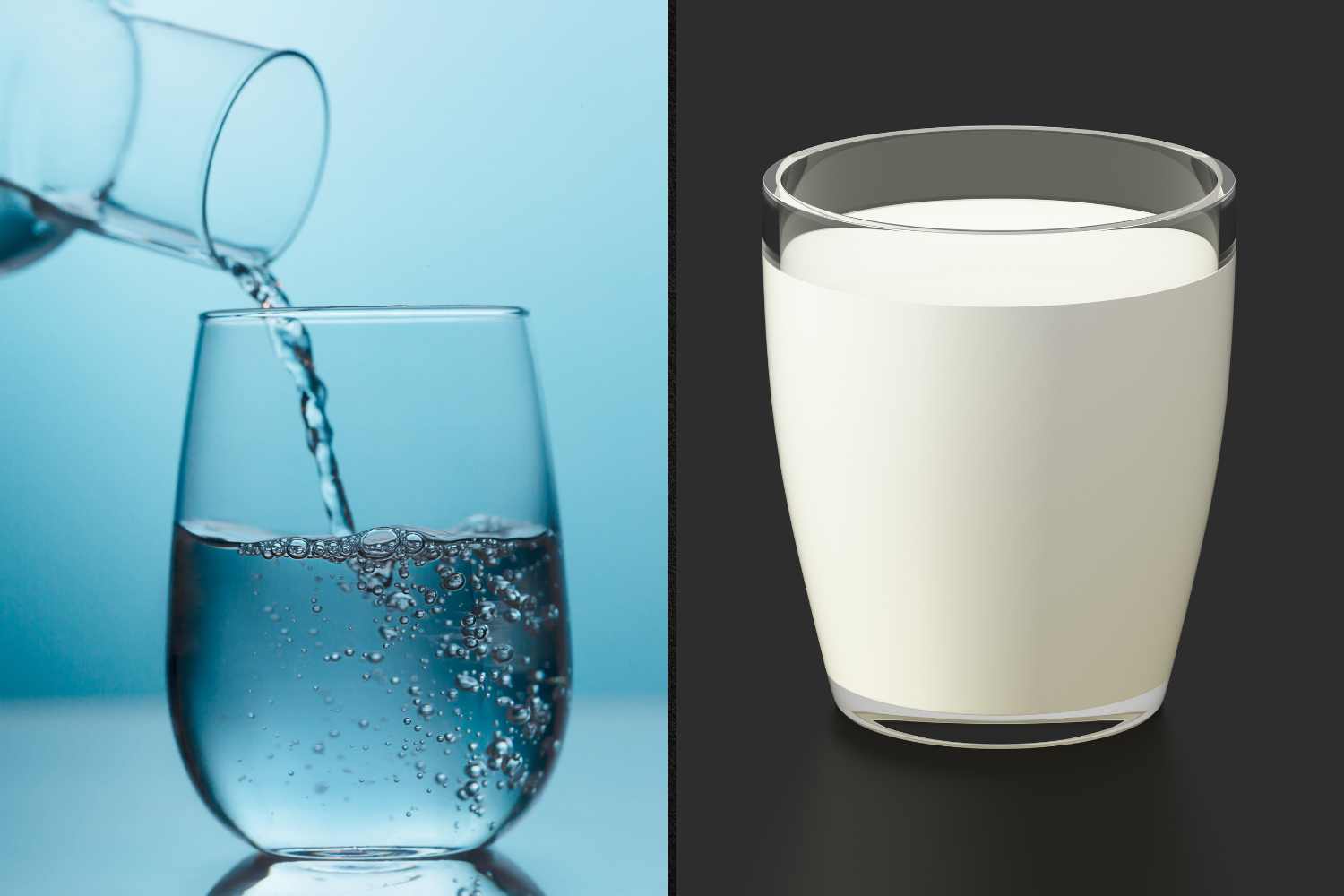 Water vs milk
