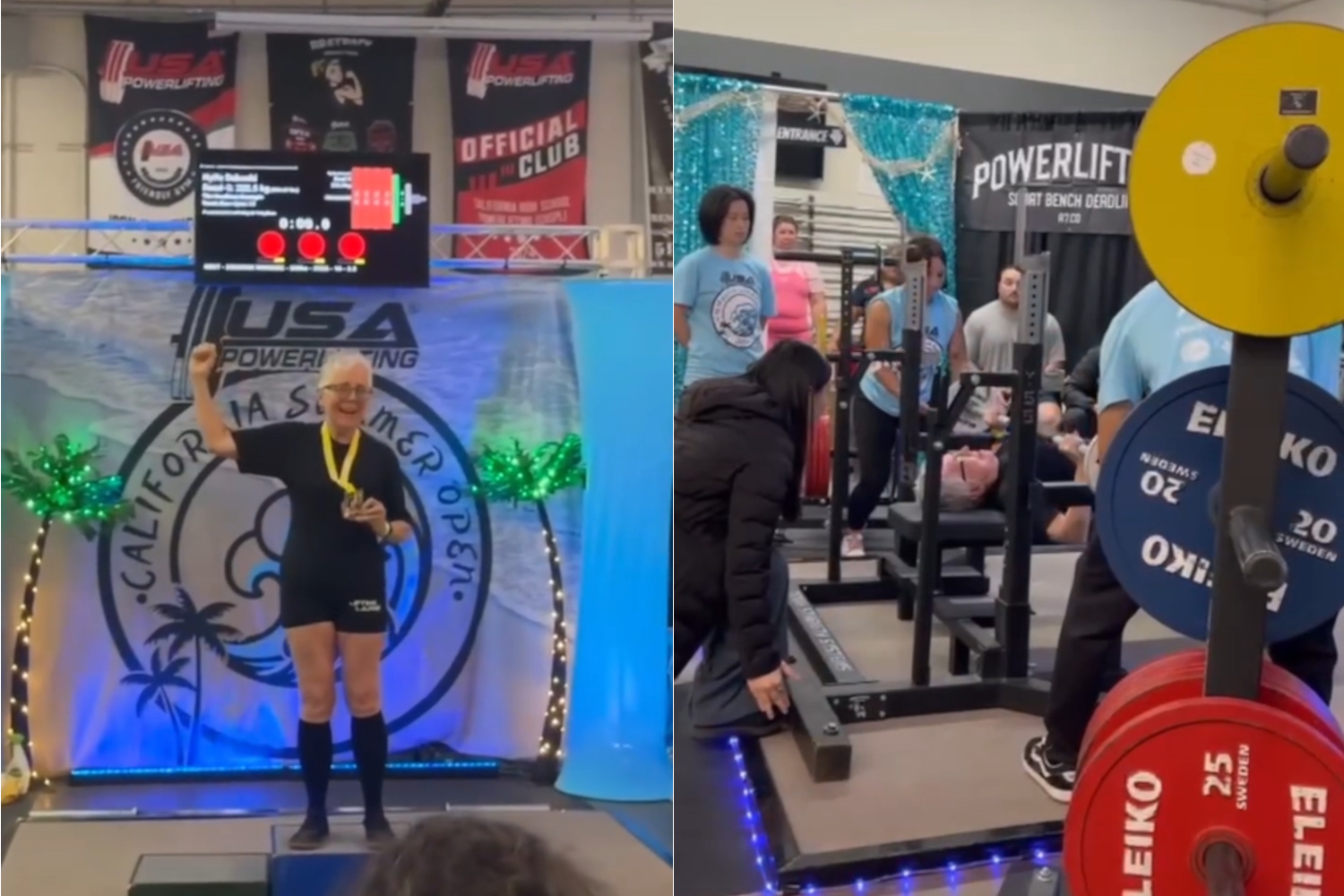 Sister Pat Farrell, a Dominican nun competitive powerlifting