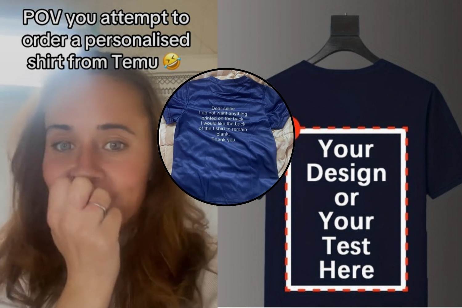 Temu t-shirt with wrong writing