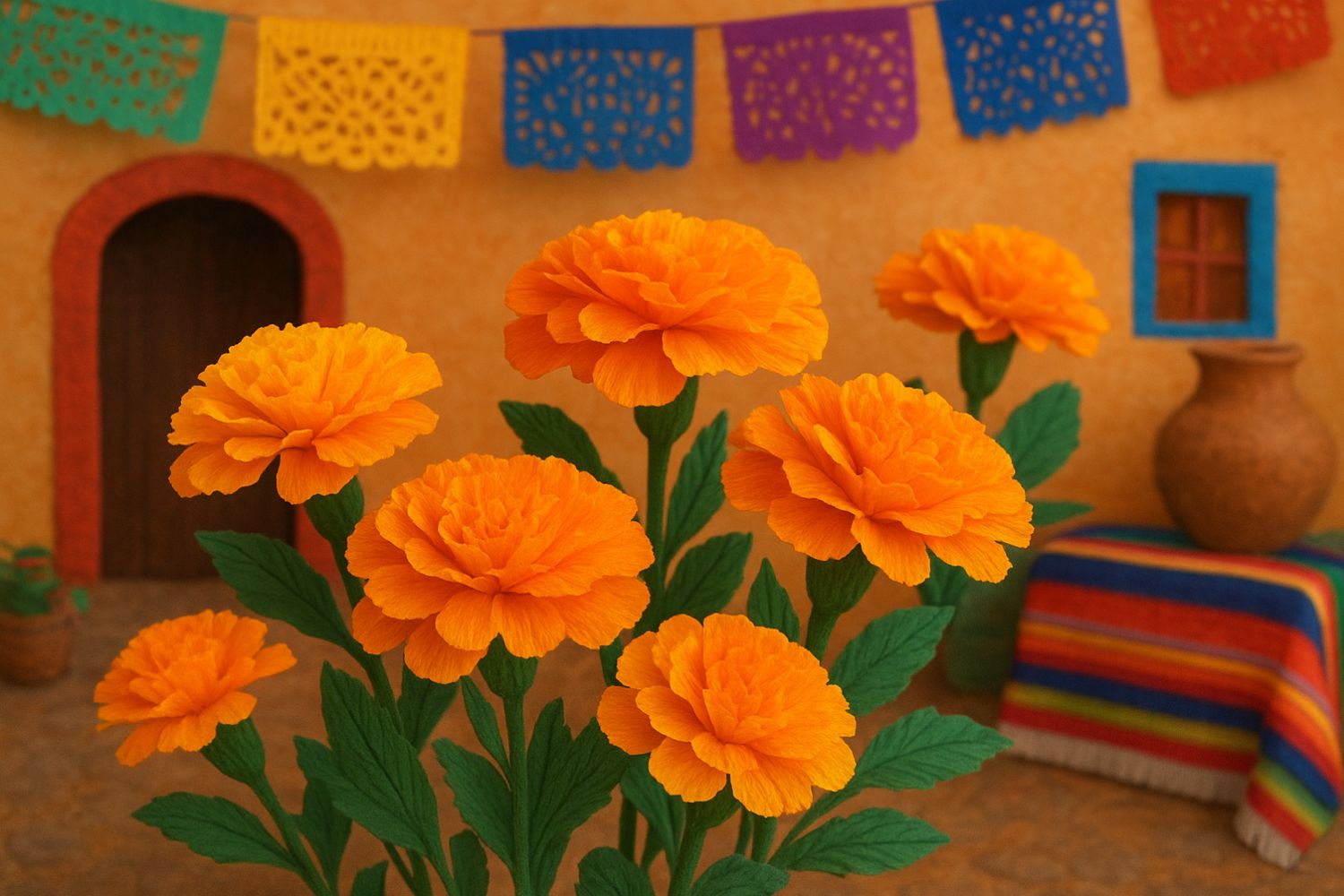 DIY crepe paper Cempasúchil: how to make the iconic flowers of Día de los Muertos