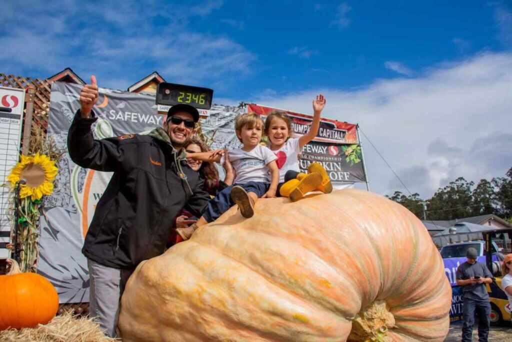 World's largest pumpkin weighing over one ton - giant vegetable record breaker